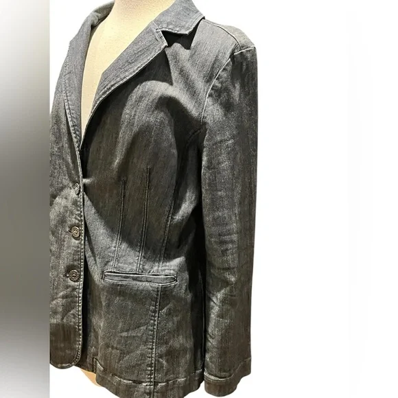 From Nine West Jeans denim 3 button front blazer - Picture 4 of 12